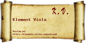 Klement Viola névjegykártya